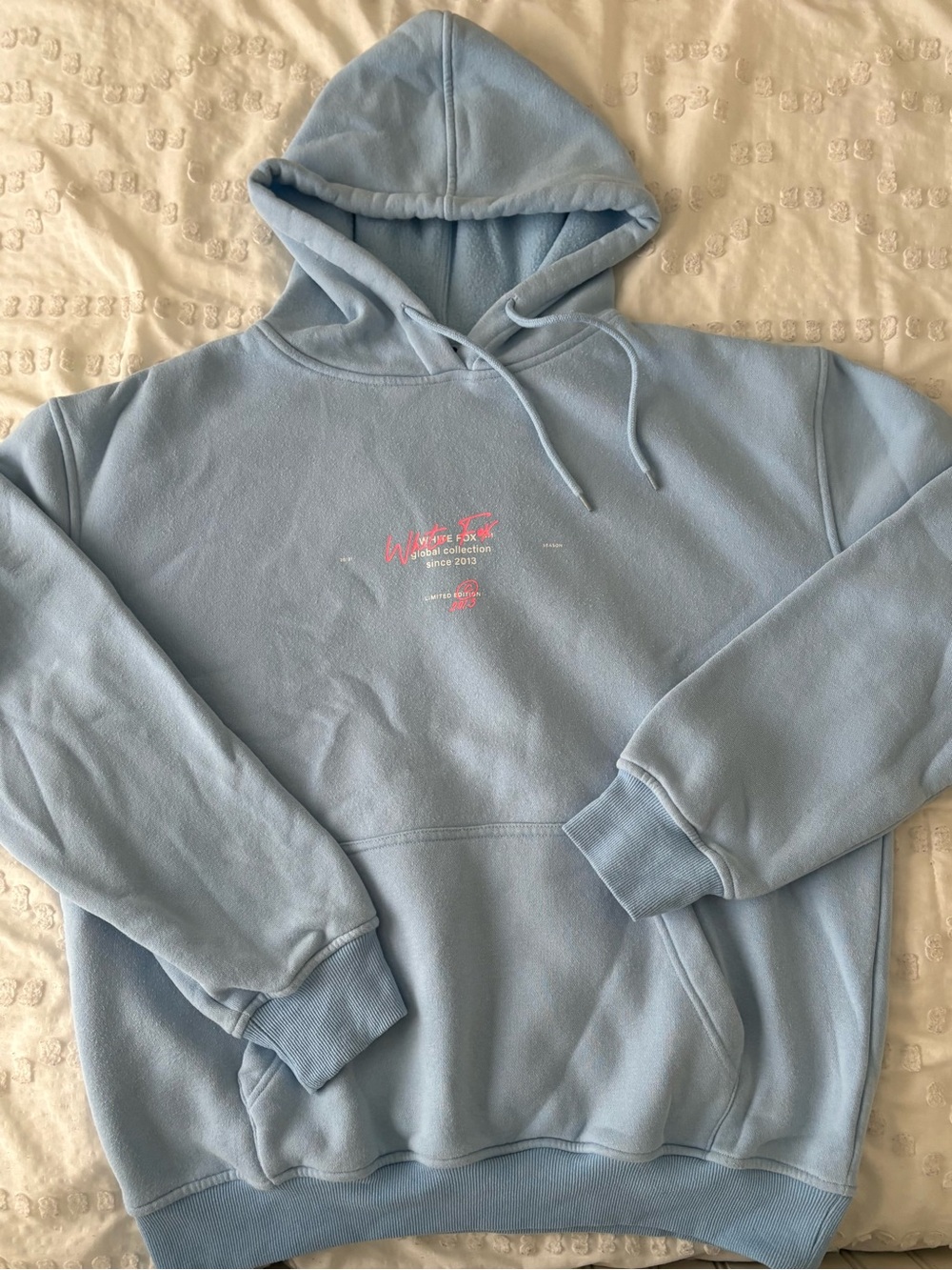 White Fox Light Blue Hoodie - M/L